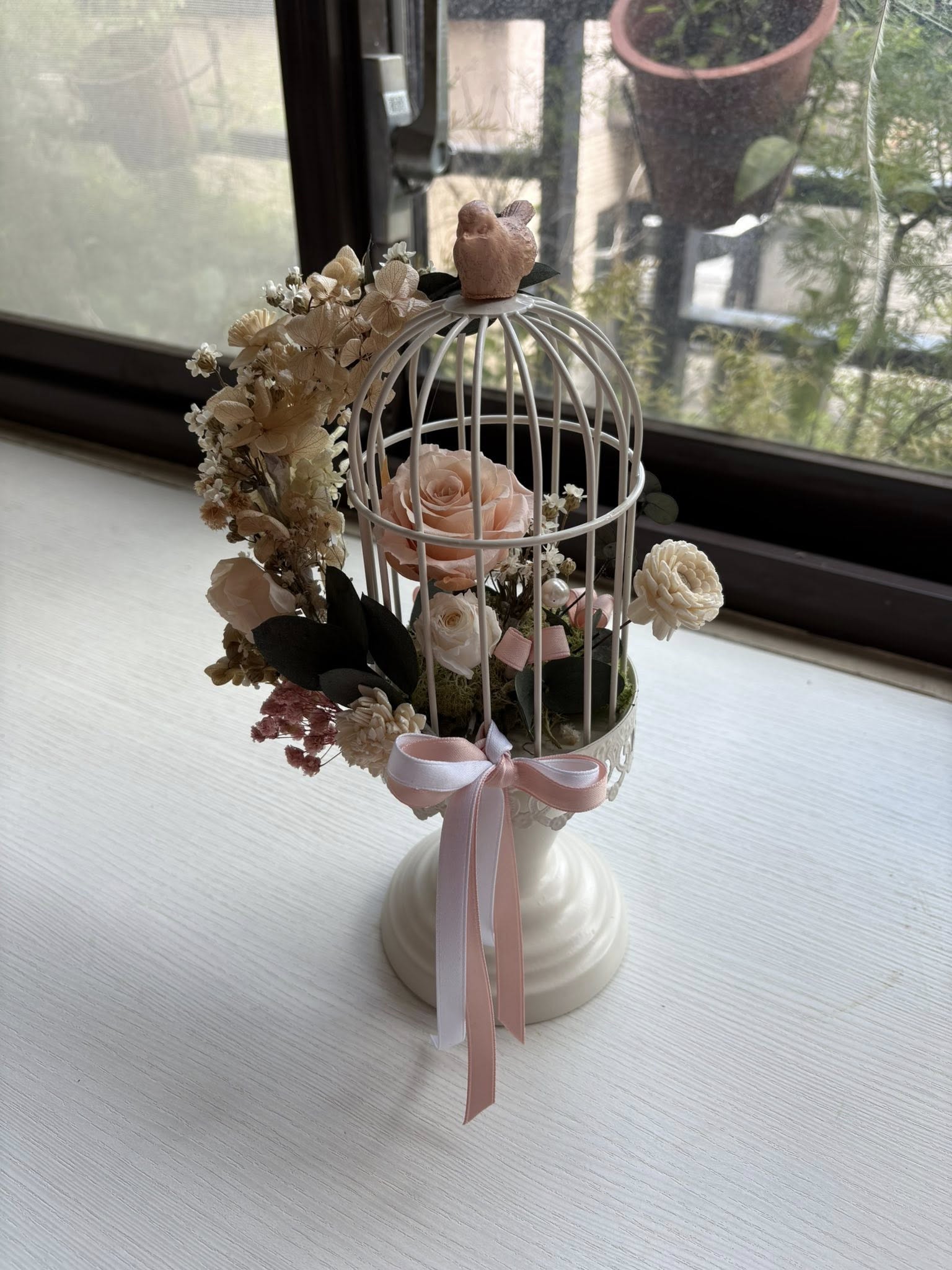 鳥籠永生花飾